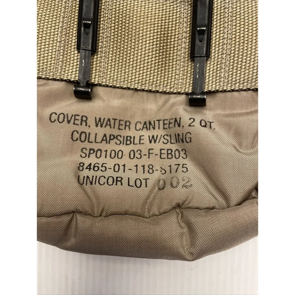 US Army Military 2 qt Water Canteen Desert Tan Insulated Cover Pouch W/Sling